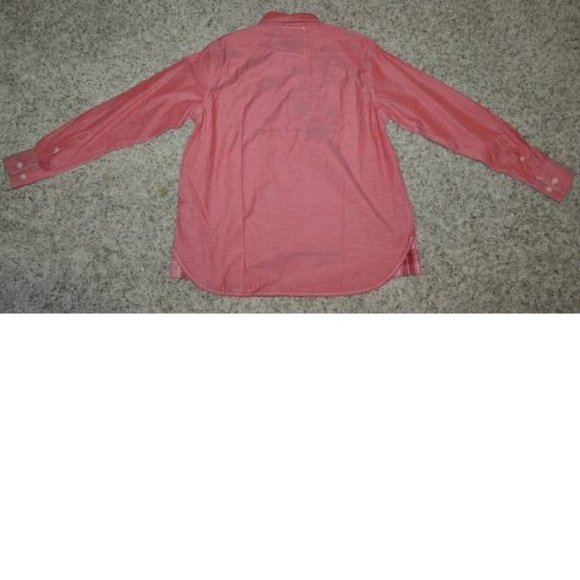 Mens Sport Shirt Akademiks Red Medium Button Front Long Convertible Sleeves - Picture 4 of 4